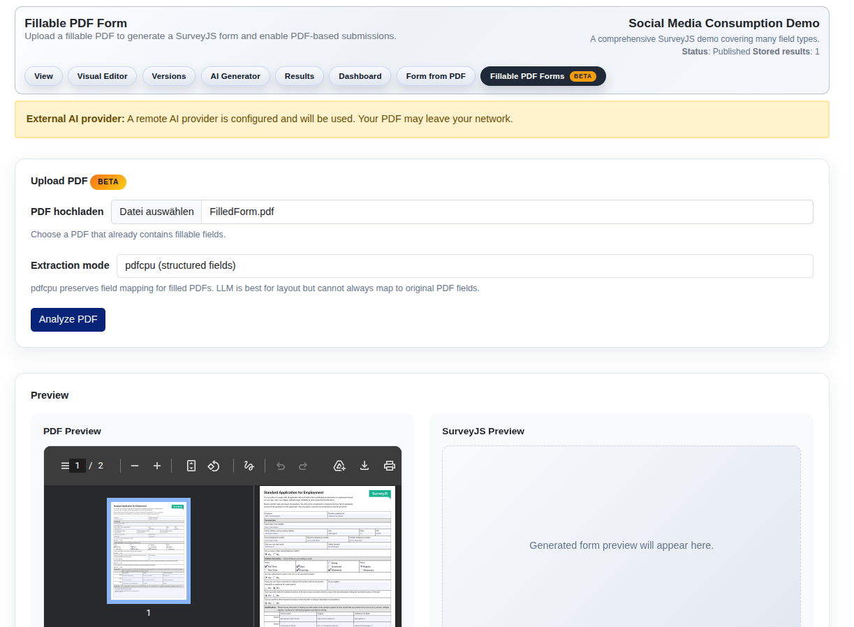 Fillable forms screenshot